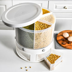 Food Storage Box Rotatable Multi-functional Dividing Rice Bucket Household Insect and Moisture Proof Grains Organizer