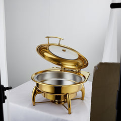 Golden Stainless Steel Buffet Stove for Hotels & Restaurants