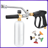 High-pressure water gun foam tank with dual nozzle connector