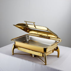 Golden Stainless Steel Buffet Stove for Hotels & Restaurants