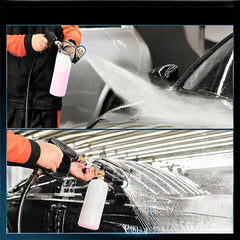 High-pressure water gun foam tank with dual nozzle connector