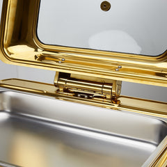 Golden Stainless Steel Buffet Stove for Hotels & Restaurants
